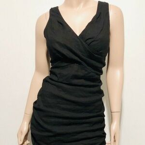 Eileen Fisher wrap black sleeveless dress